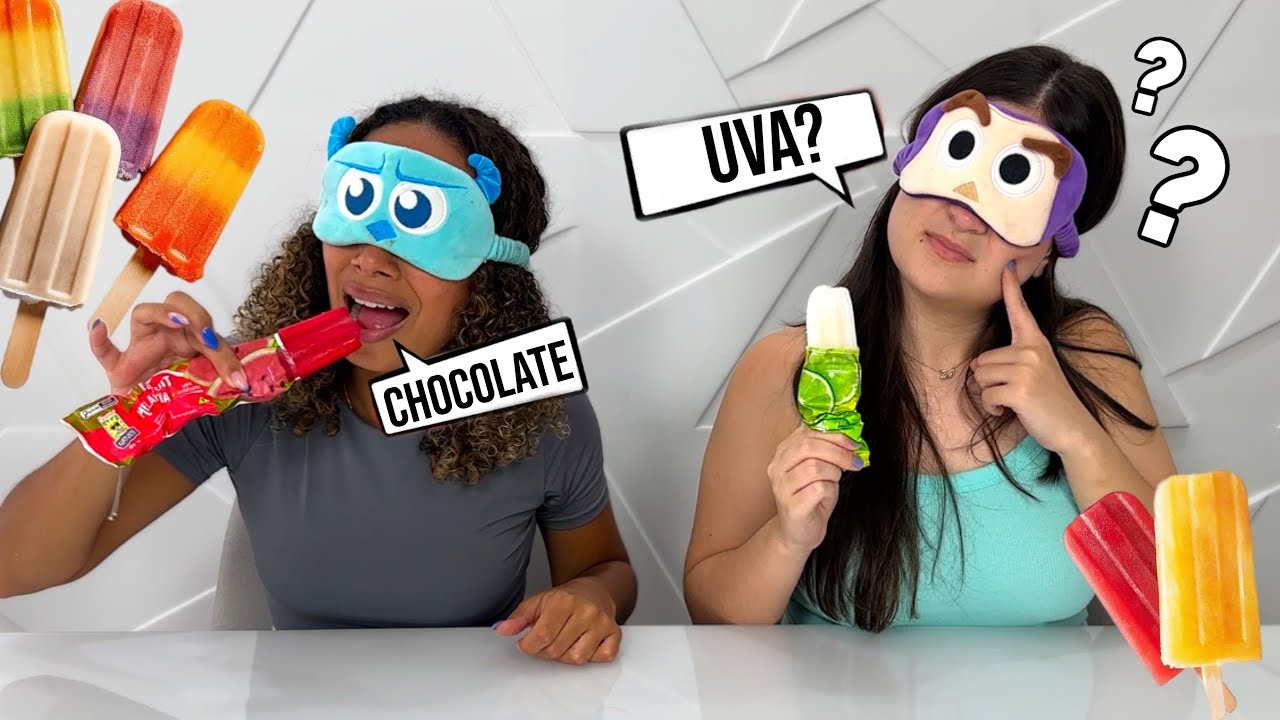 QUEM ACERTA O SABOR DO PICOLÉ DE OLHOS VENDADOS?? Ela errou todos😂