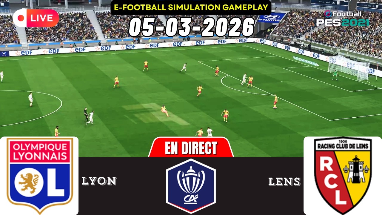 LIVE : Lyon vs Lens Coupe de France Quarter-final 25/26 Full Match - Video Game Simulation