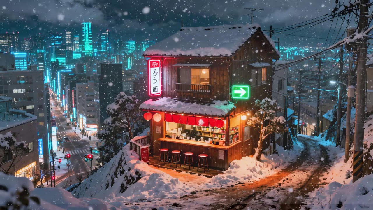Late Night Tokyo Ramen & Coffee ☕🍜 | Peaceful Lofi Night Ambience