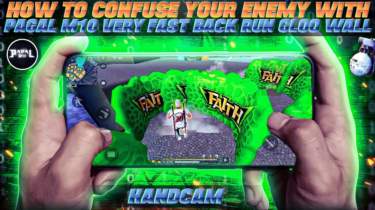 How To Confuse Enemy With Pagal M10 Very Fast Back Run Gloo Wall | Pagal M10 Handcam Gloo Wall Trick