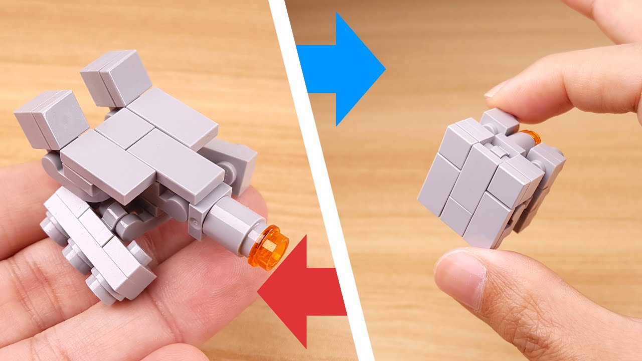 Как построить робота-трансформера с пушкой и танком из кубиков LEGO - Cunnon