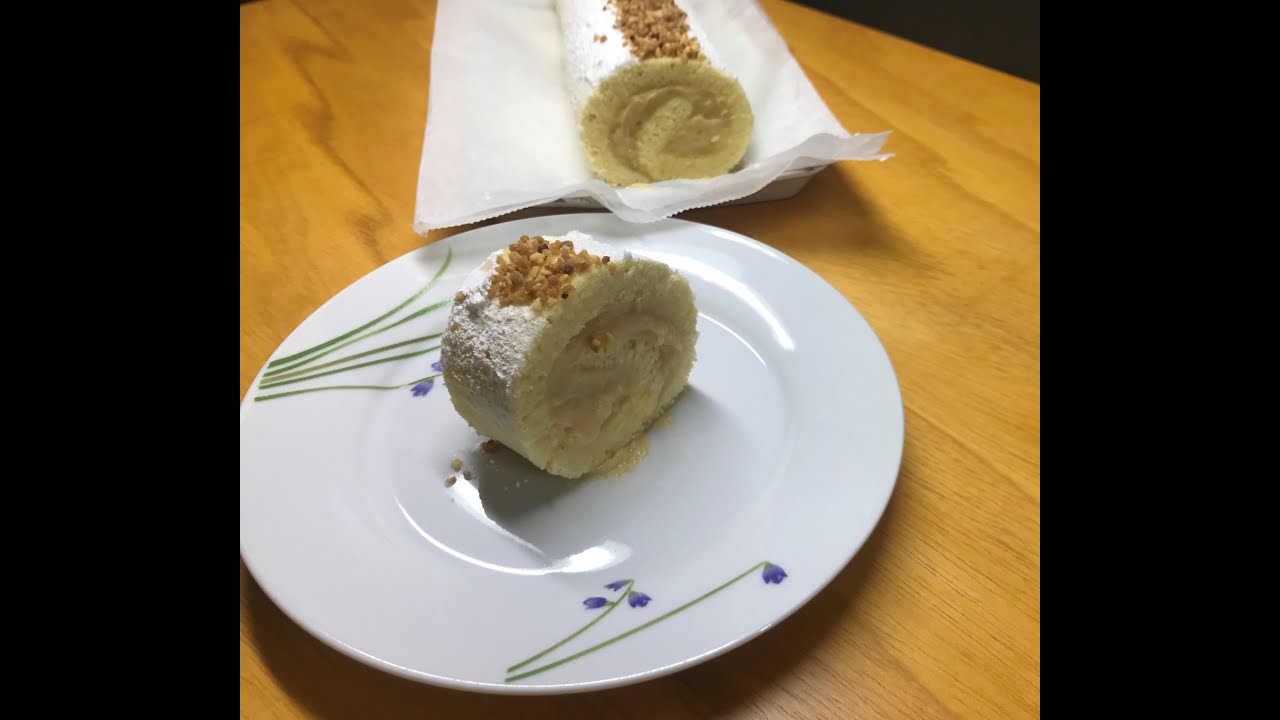 Brazo de gitano relleno de crema pastelera de turrón