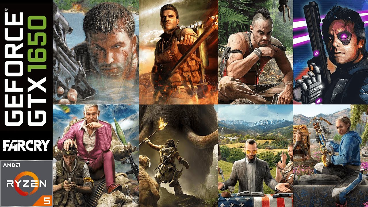 All Main Far Cry Games tested on GTX 1650 Ryzen 5 5500U | 1-2-3-Blood Dragon-4-Primal-5-New Dawn