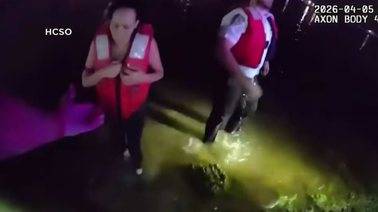 Florida woman rescued from sinking vehicle in dramatic rescue caught on video
