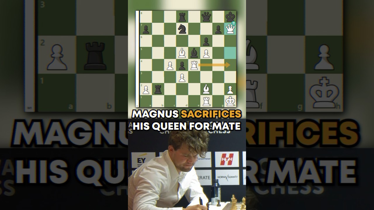 Ding BLUNDERS into MATE and Magnus SACRIFICES His QUEEN to CHECKMATE