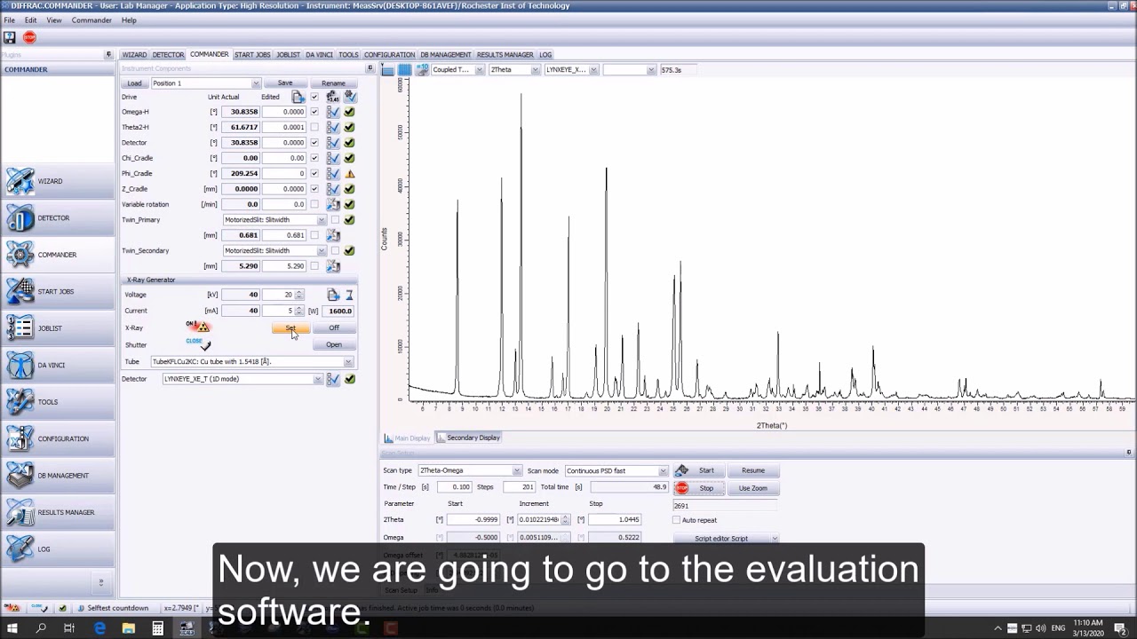 Bruker D8 XRD Operating Instructions for the Diffrac Measurement XRD Software o- with captions
