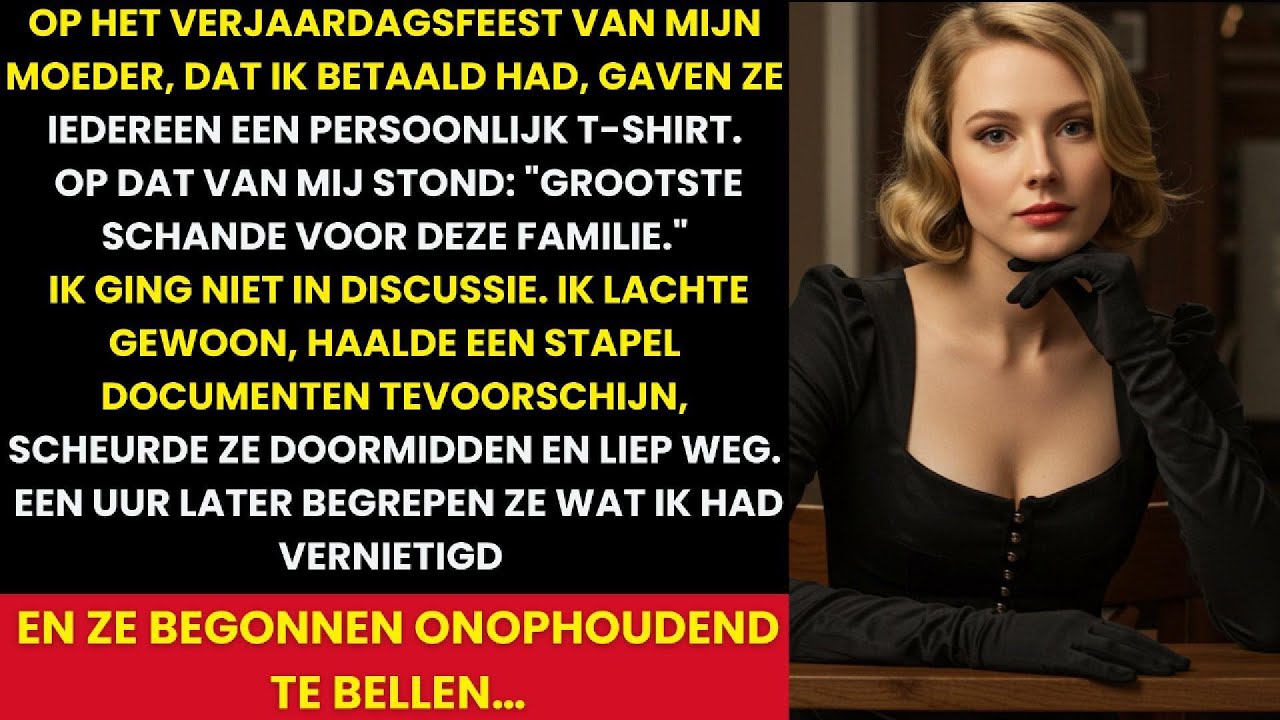 Op het familiefeest noemden mijn ouders me 'de grootste schande van de familie'. Dus ik...