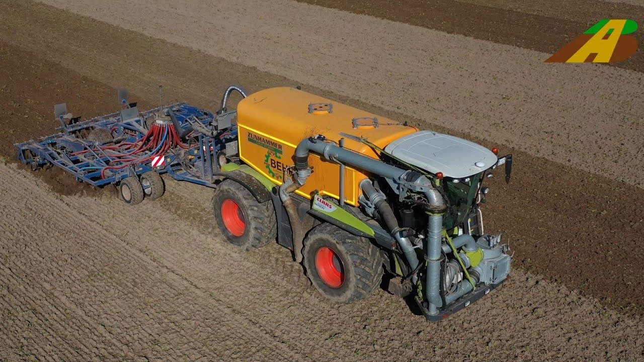 Gülle fahren 2020 CLAAS XERION 4000 SADDLE TRAC Düngung in der Landwirtschaft farmer driving slurry