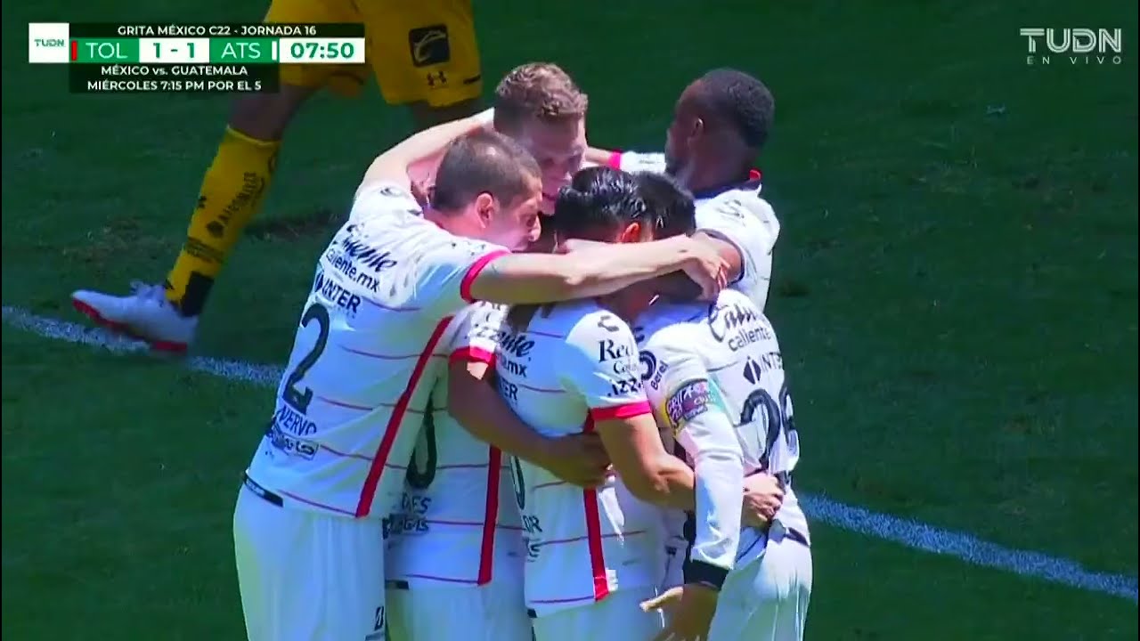 Gol de Aldo Rocha | Toluca 1 - 1 Atlas | Liga BBVA MX - Grita M&eacute;xico C22  - Jornada 16