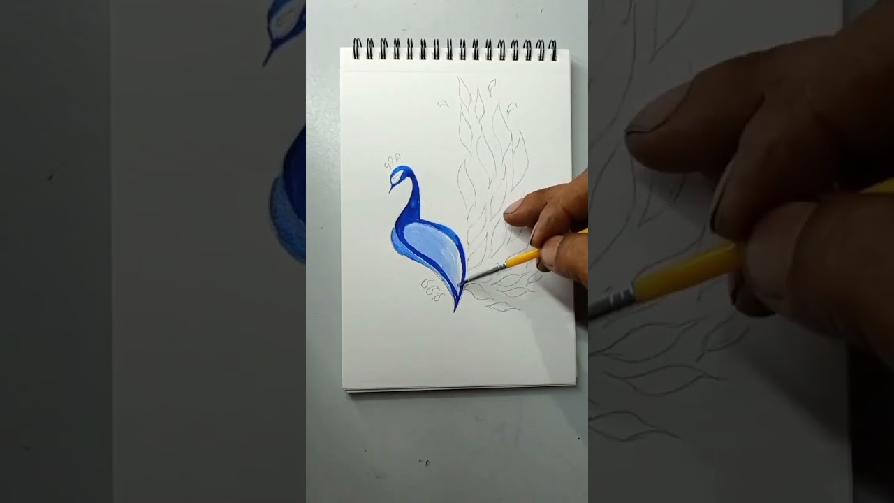 peacock water colour modern painting