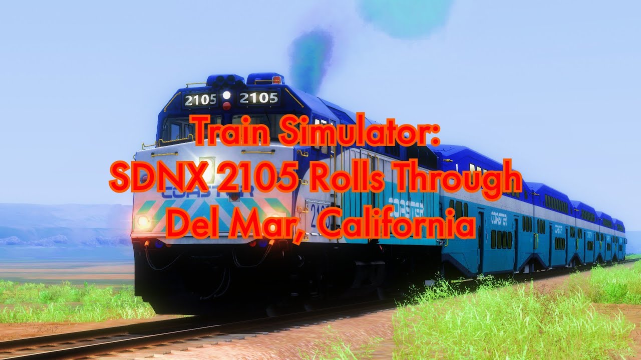 4K Train Simulator: SDNX 2105 Rolls Through Del Mar, California