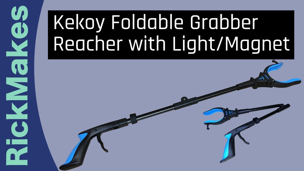 Kekoy Foldable Grabber Reacher with Light/Magnet