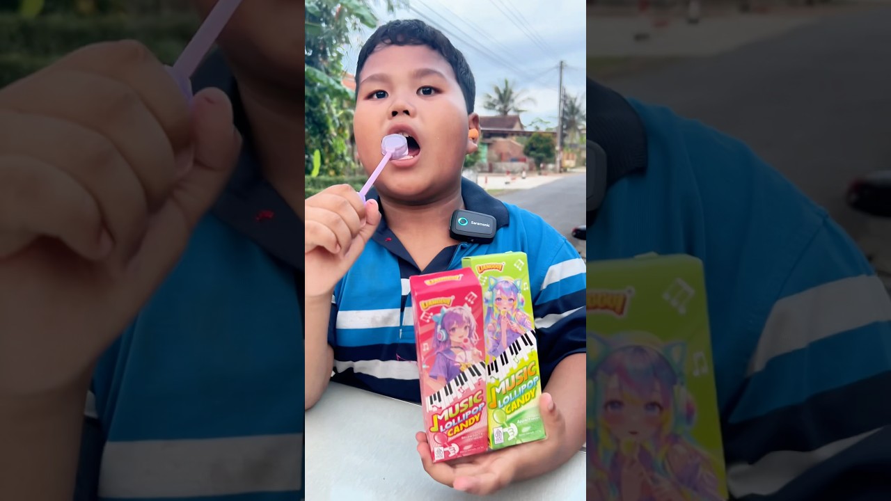 Musik lolipop candy | permen musik bisa nyanyi viral #makan #mukbang #jajanan