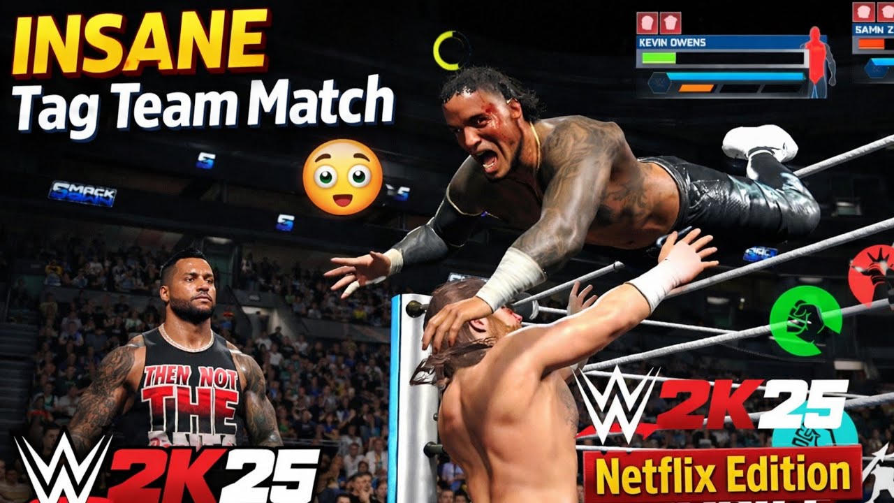 INSANE Tag Team Match 😳 WWE 2K25 Netflix Edition Mobile Gameplay