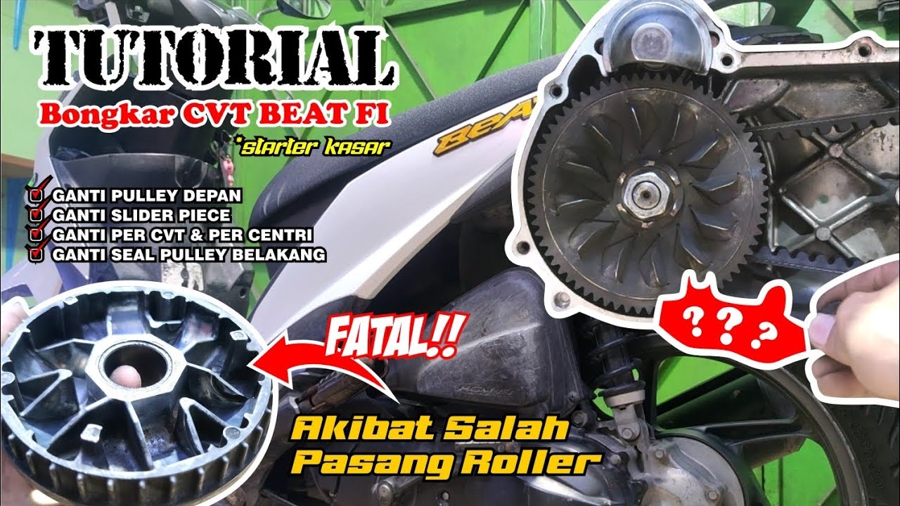 Cara Bongkar CVT Beat Fi Starter Kasar | Ganti Kirian Beat Fi 2013-2014 [Tutorial]