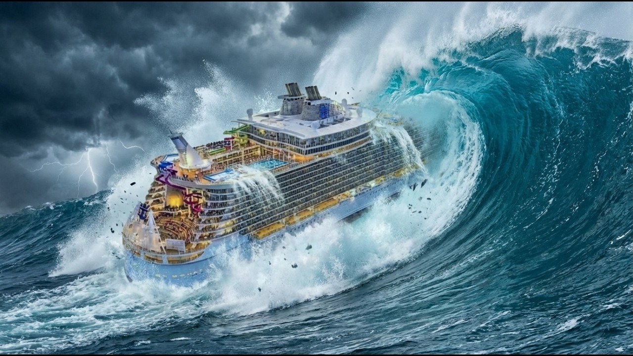 Giant Cruise Ship Meets an Unstoppable Tsunami | Ultra Realistic Destruction (AI VFX)