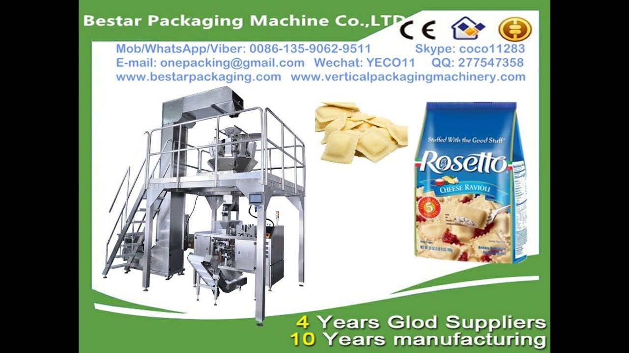 frozen ravioli packing machine with MultiHead Weigher Filling VFFS premade bag Machine