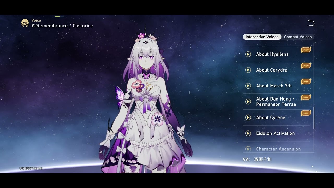 Honkai star rail 3.5-3.8 new voicelines (jp dub/eng sub)