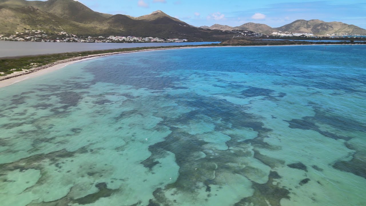 Saint-Martin, Caribbean Sea - drone view 4K