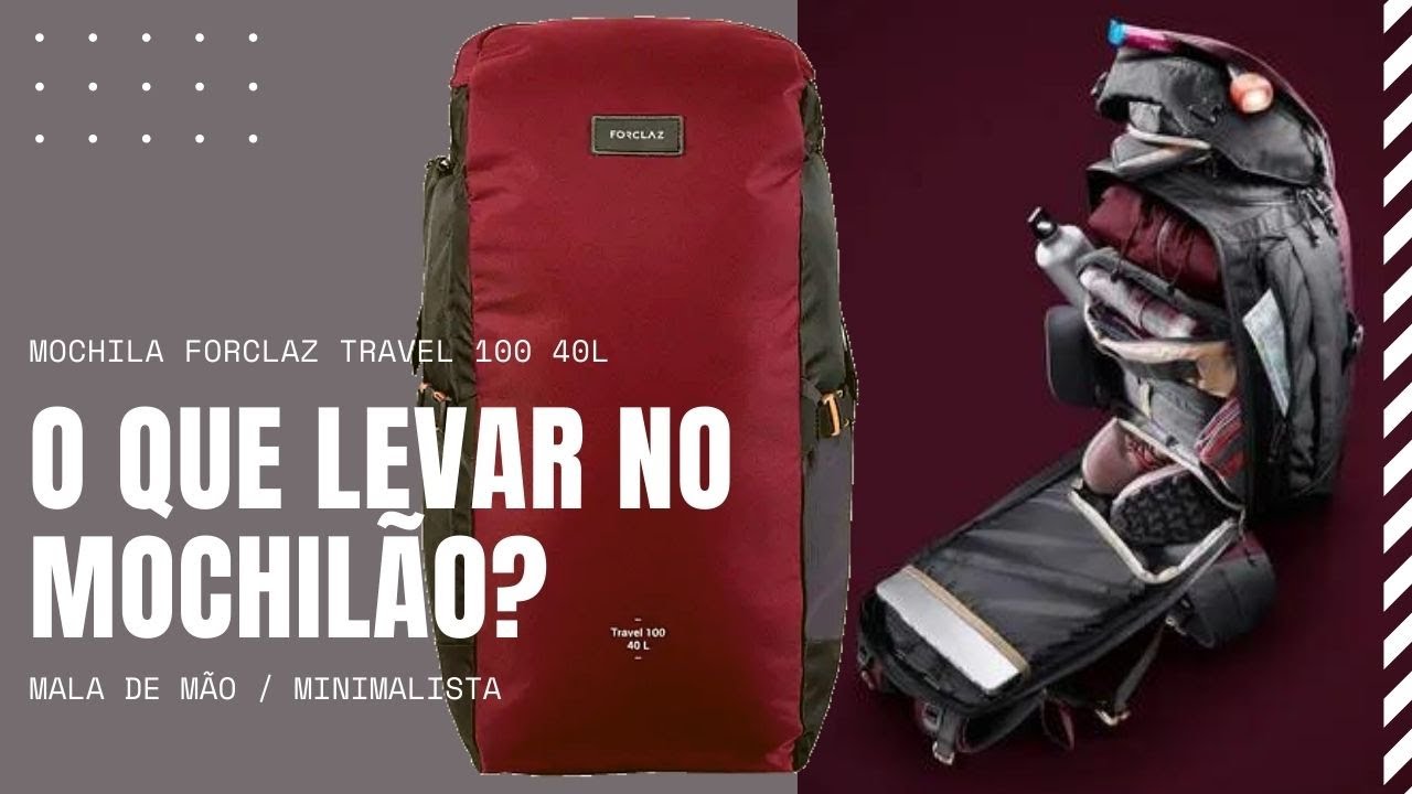O que levar no mochilão? | Mala de mão minimalista (Forclaz travel 100 40L) #decathlon