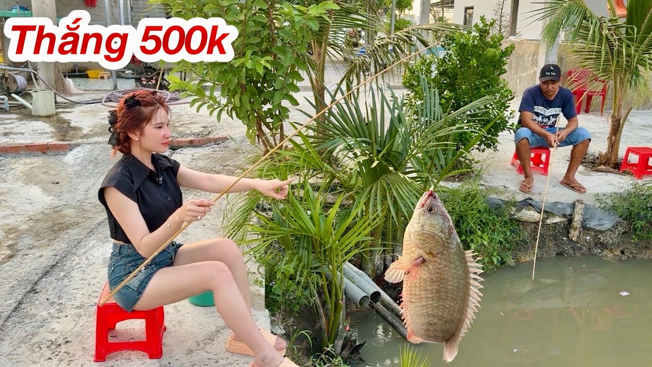 Thử Thách Câu Cá Cùng Gái Xinh Thắng 500k Và Cái Kết Hấp Dẫn | Ly Ngô Vlog