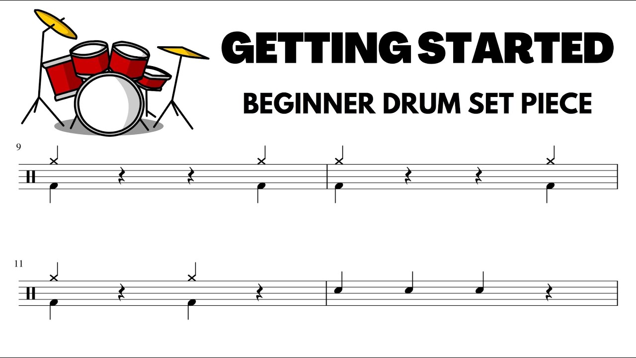 EASY drum set play along for ABSOLUTE BEGINNERS