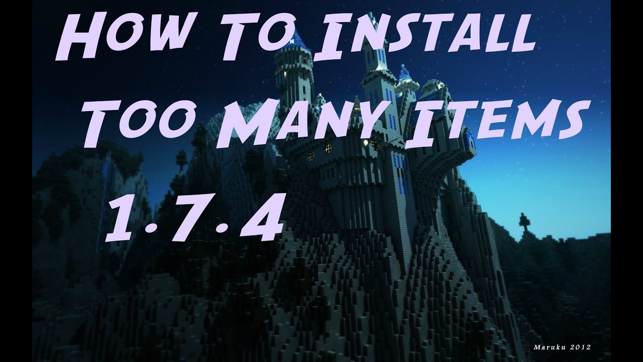 Minecraft 1.7.4-How To Install The Too Many Items Mod(Commentated)