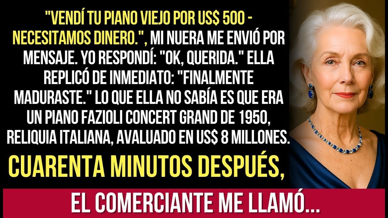 'Vendí Tu Piano — Necesitamos Dinero ' Dijo Mi Nuera, Ella No Sabía Que Valía US$ 8 Millones