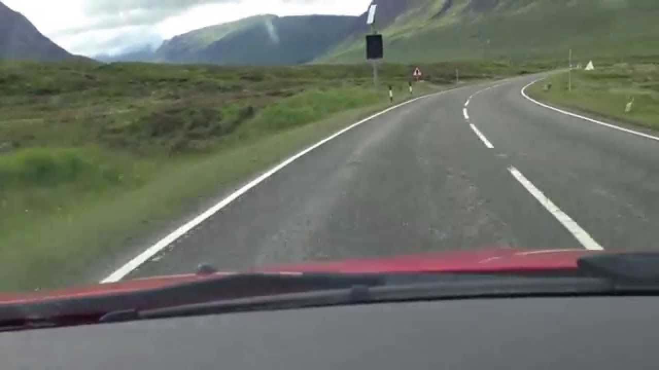 Drive through Glencoe pass Scotland July 2013