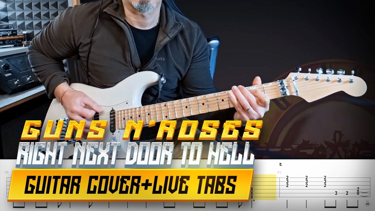 Right Next Door To Hell | GUNS N' ROSES | Guitar cover with solo + live tabs