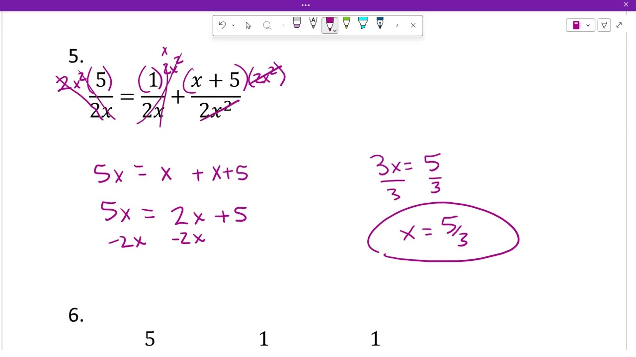 Algebra II 4.5 Solving Rational Equations