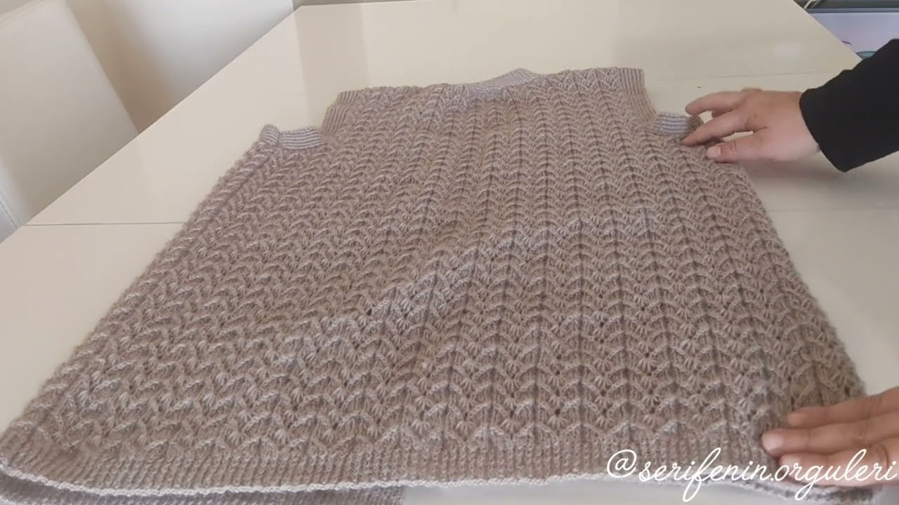 Minik Yelpaze Yeleği  (38-40-42 Beden) Sayı ve Ölçüleri #anneyeleği #yelekmodelleri #pattern