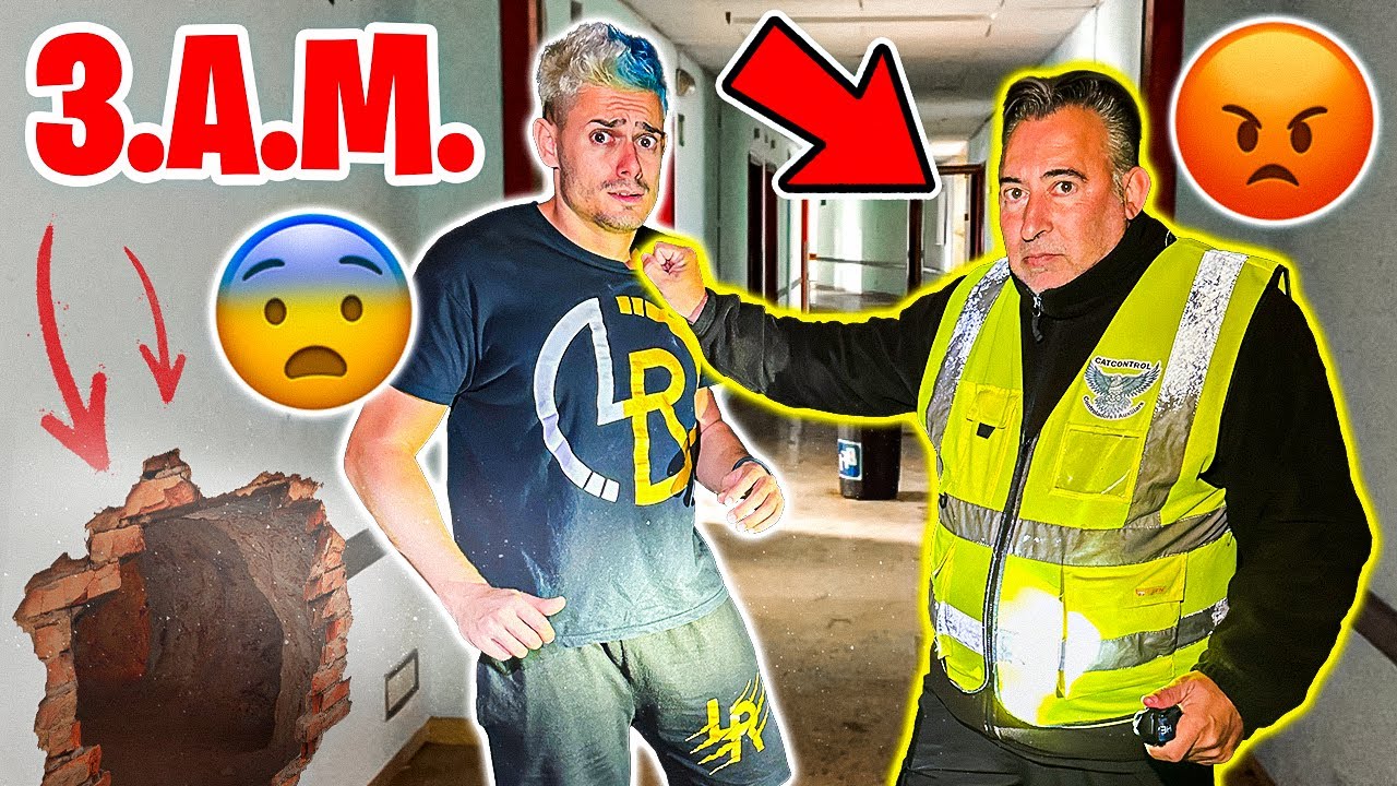 ME CUELO en un HOSPITAL ABANDONADO y ME PILLA el GUARDIA de SEGURIDAD😰