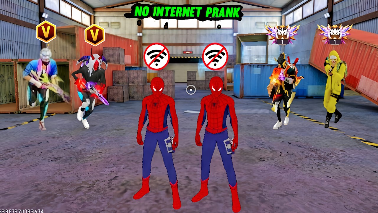 SPIDER MAN BUNDLE 😱 Lone Wolf No Internet Prank 🤣| FREE FIRE FUNNY GAMEPLAY | REVOX FF