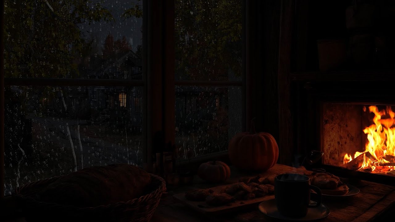 Peaceful Spring Rain Lulls You to Sleep in 5 Minutes🌧️Quiet Countryside, Warm Fireplace, Candle🕯️