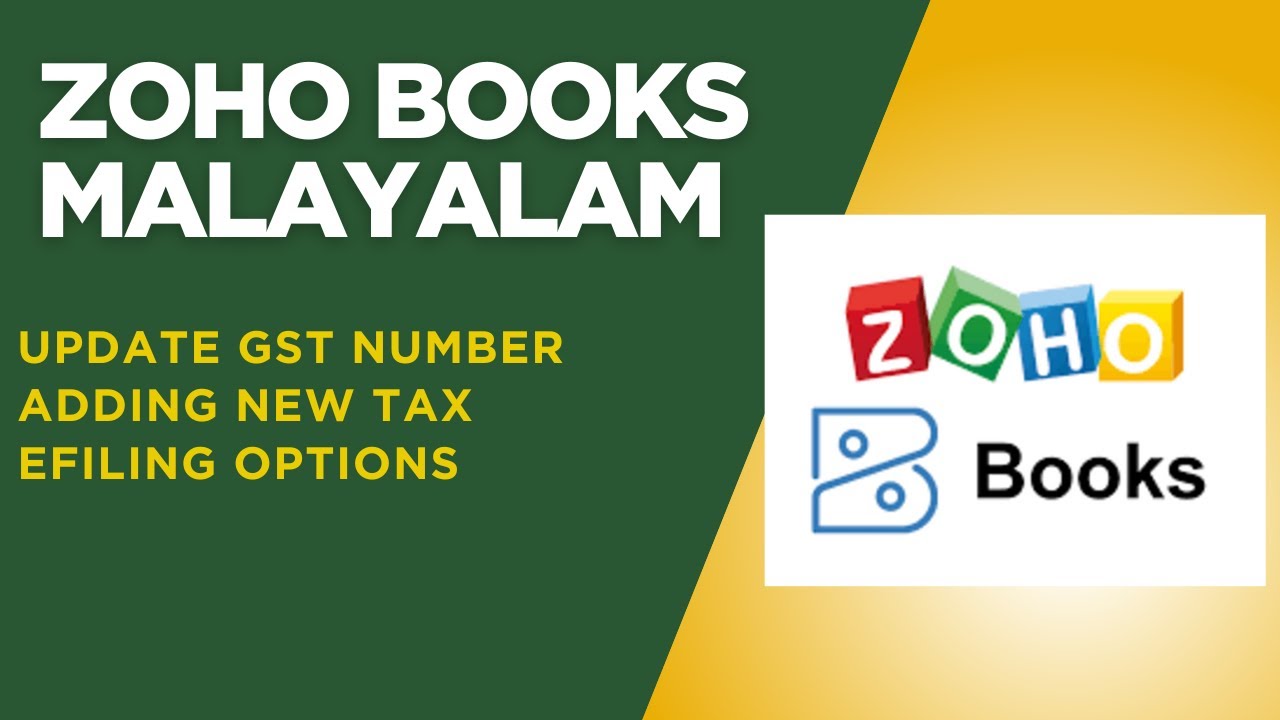 Zoho Books Malayalam - How to update GST number and Tax Settings in Zoho Books
