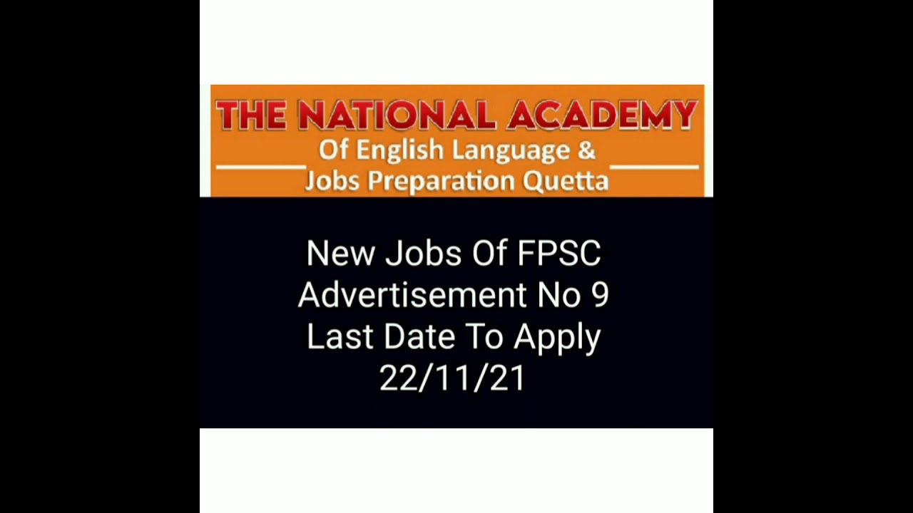 FPSC Jobs advertisement no9 2021