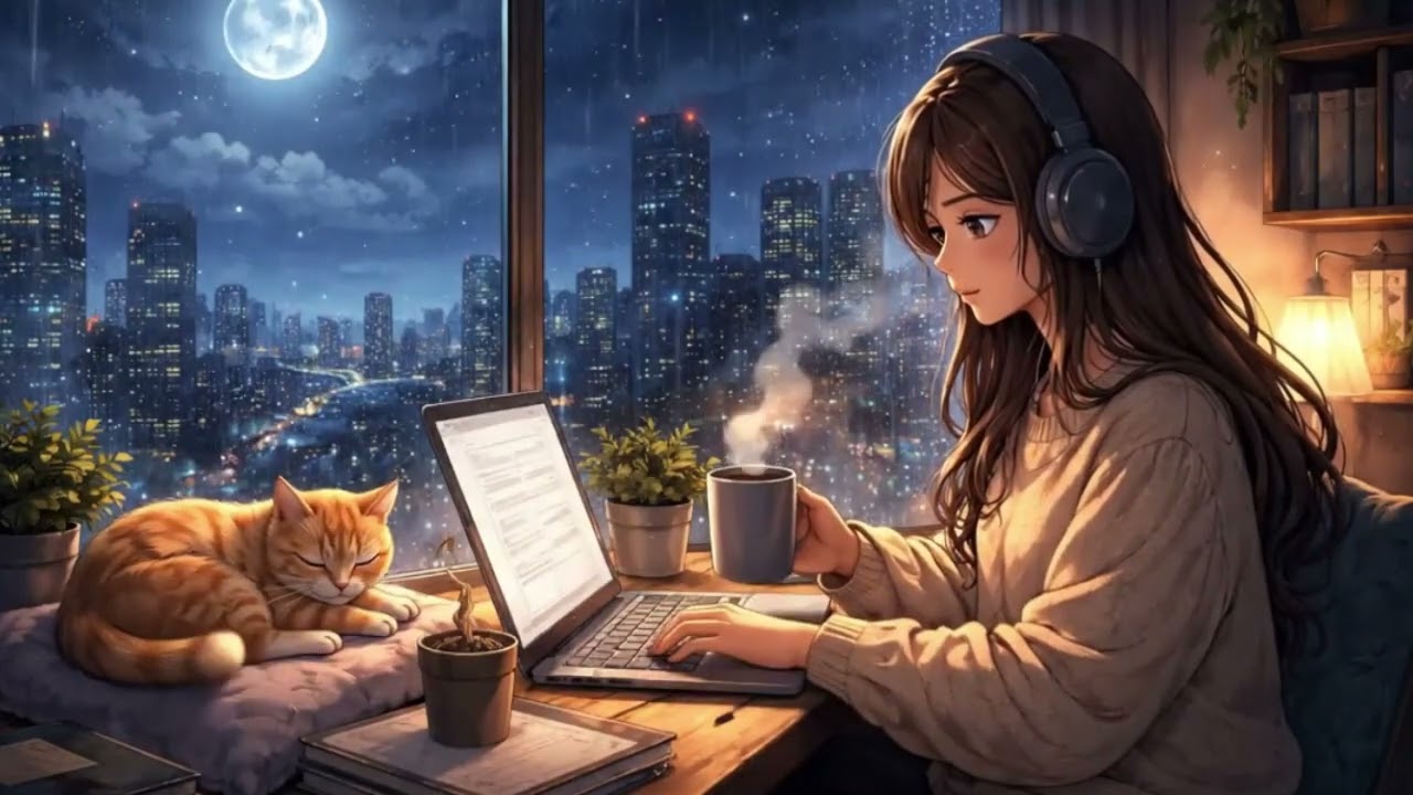 lofi sleep, lo-fi rain 💤 1 hours music 😴 beats to sleep/relax to - music for insomnia & anxiety