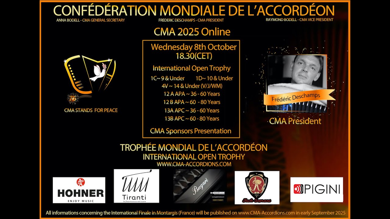CMA ONLINE 2025 - Facebook/Youtube Live 2 - October 8th - 18.30 (CET)
