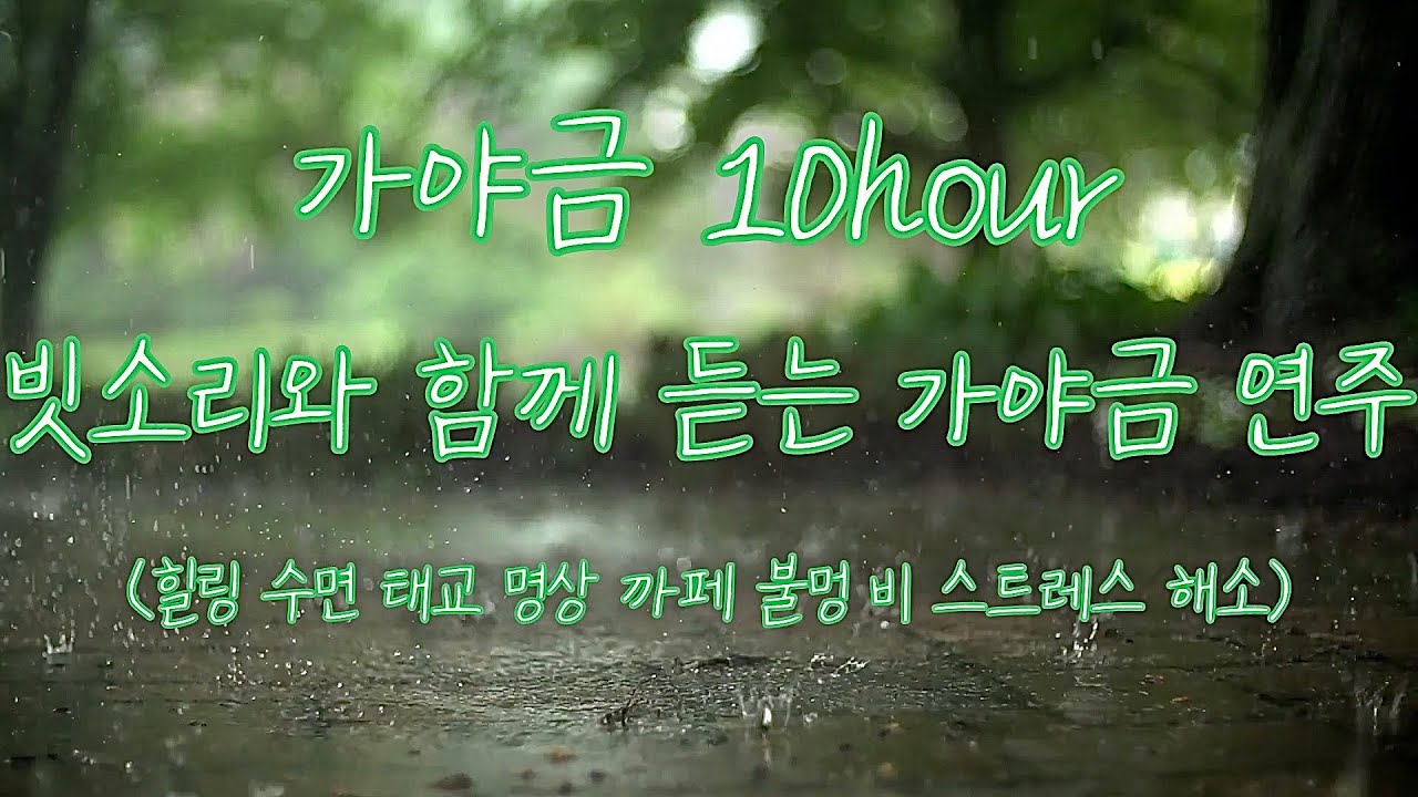 🌿빗소리와 함께 듣는 가야금 연주 음악 10시간⏰10시간 연속듣기🌈⎮ 중간광고없음 ⎮ 만병을 치료 해주는 힐링 명상 스트레스 해소 음악, 긴장이완음악, 편안한 음악 (치유음악)