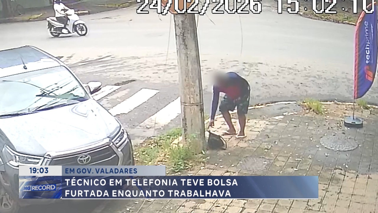 Em Governador Valadares: Técnico tem bolsa furtada durante trabalho.