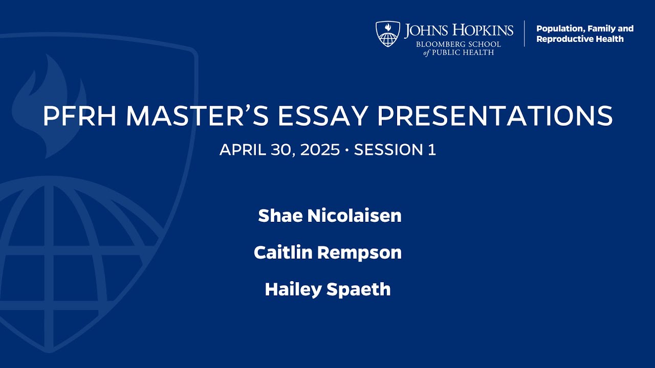 PFRH Master's Essay Presentations | April 30, 2025 | Session 1