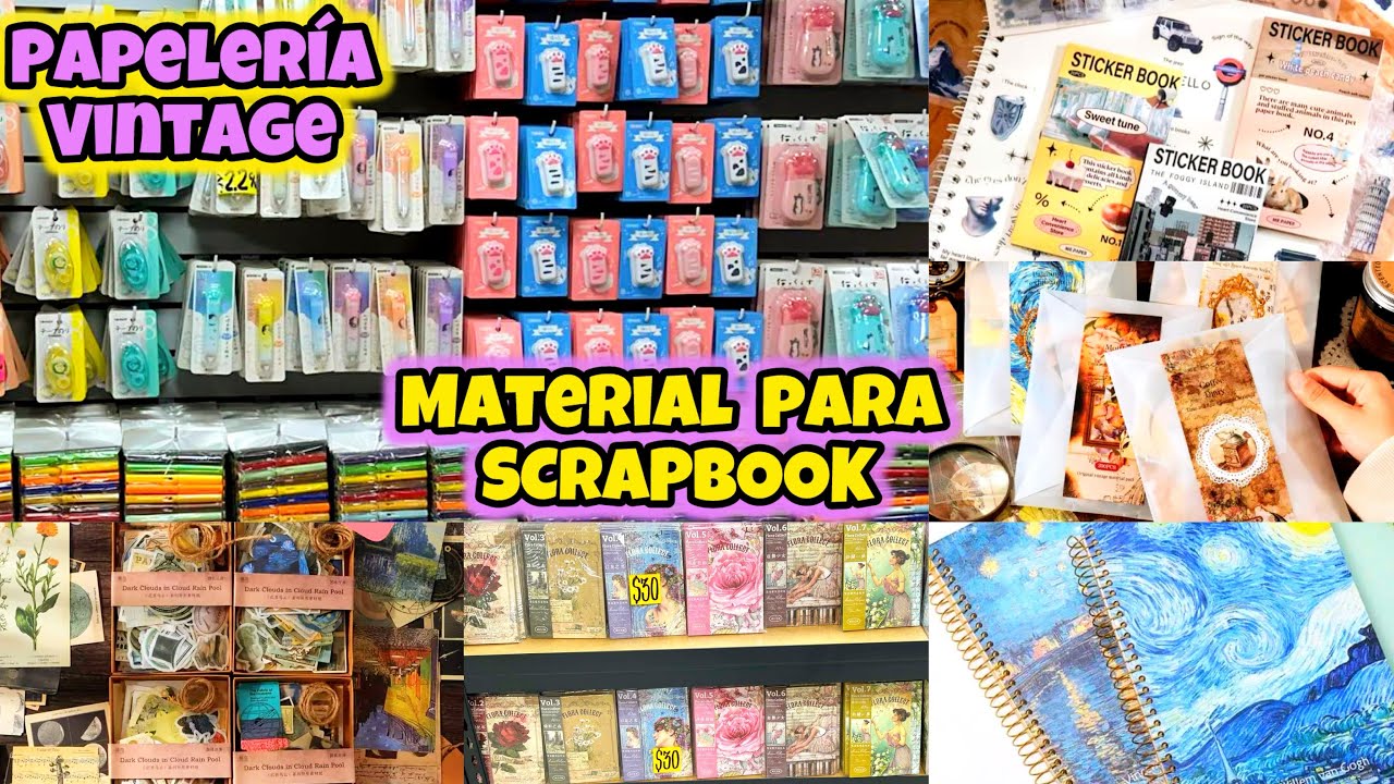🩵Enorme Papelería | Material VINTAGE | Material para SCRAPBOOK y más Técnicas de Arte | Centro CDMX