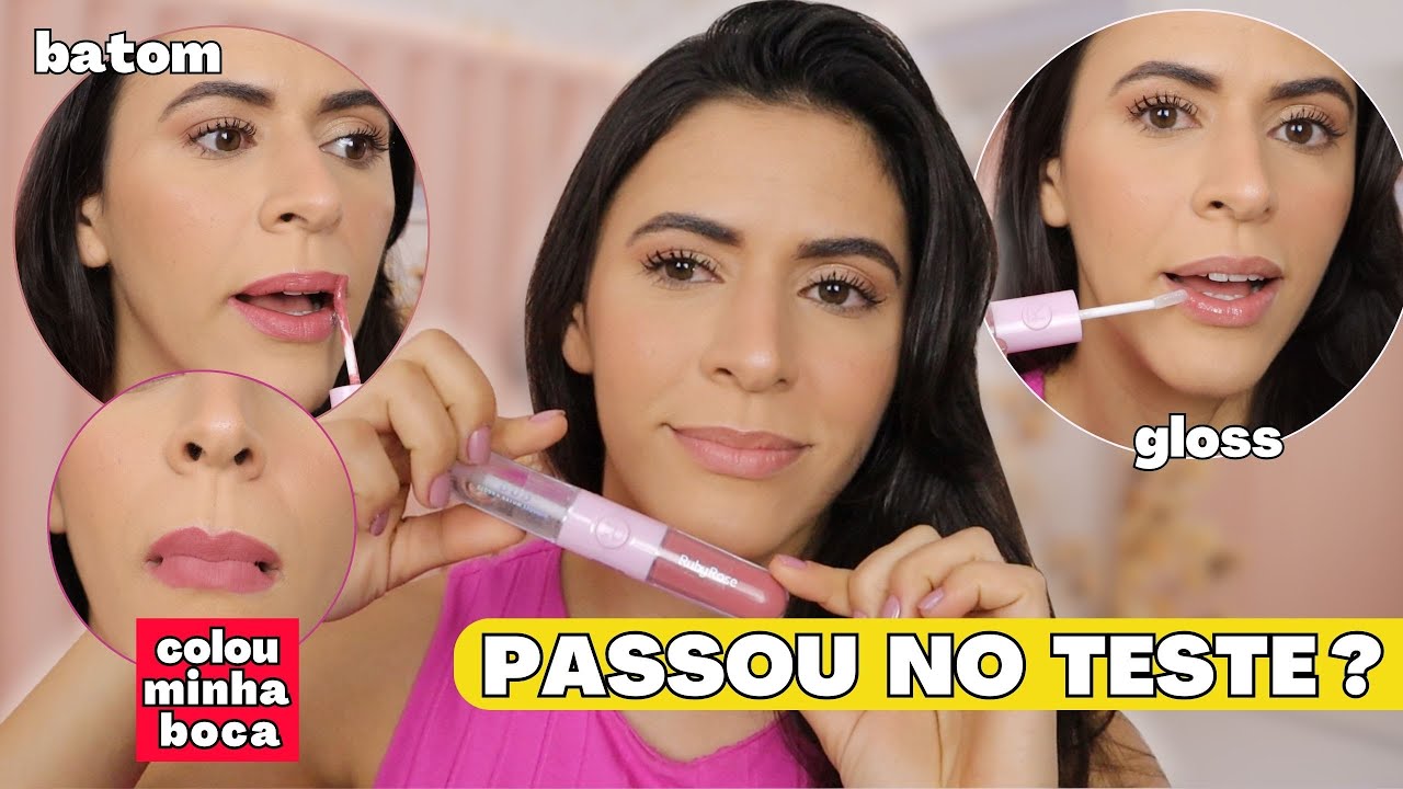 Testando Batom + Gloss DUO Ruby Rose - Vale a pena ou é só hype?
