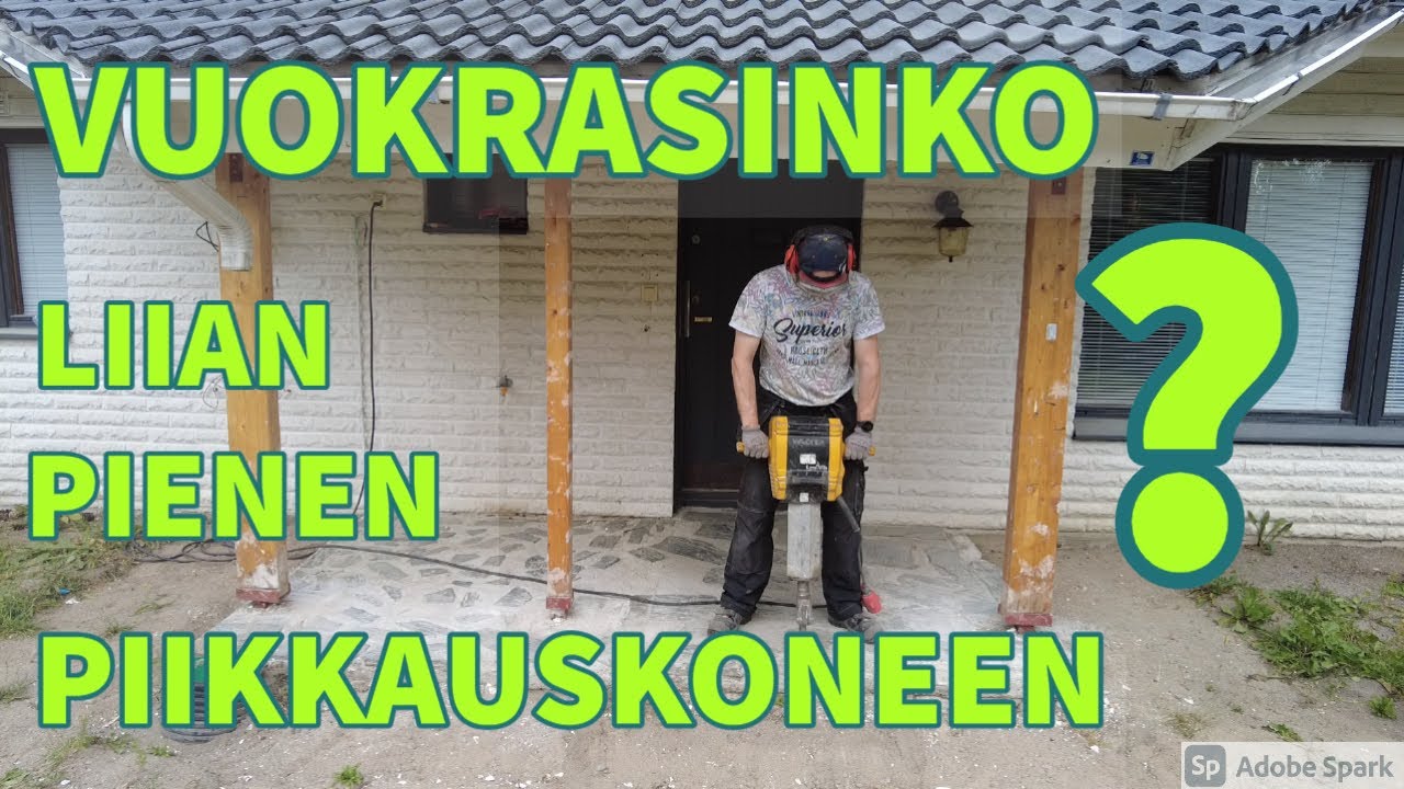 Salaojaremontti: Betonin piikkaus Wacker Neuson piikkauskoneella