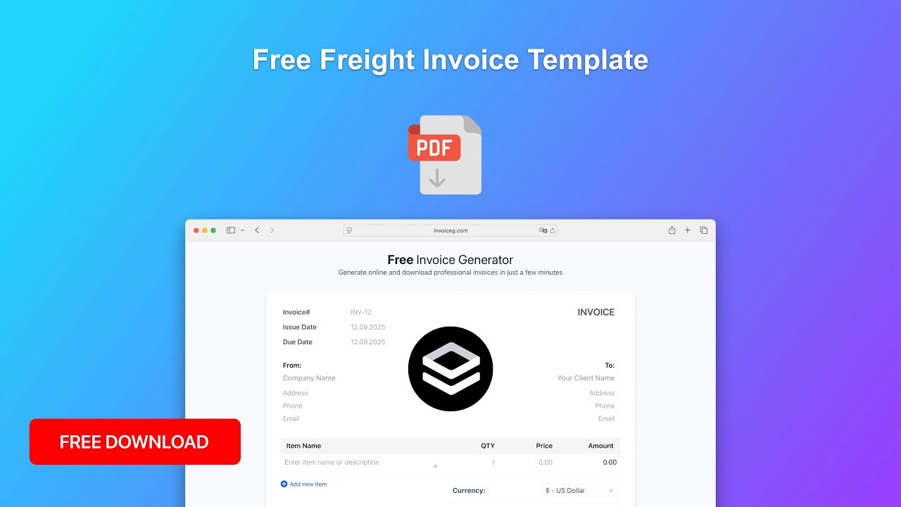 Creating Professional Freight Invoice Template | Invoice Maker Tutorial