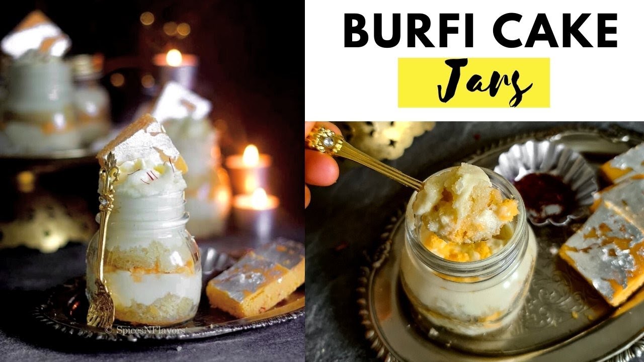 Milk Powder Burfi Cake Jars / Barfi Cake in a Jar