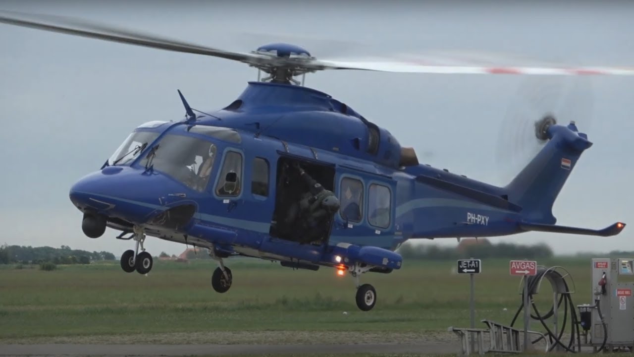 [ PH-PXY ] Politiehelikopter Police25 AW139 - Landing en Take off vanaf vliegveld De Cocksdorp Texel