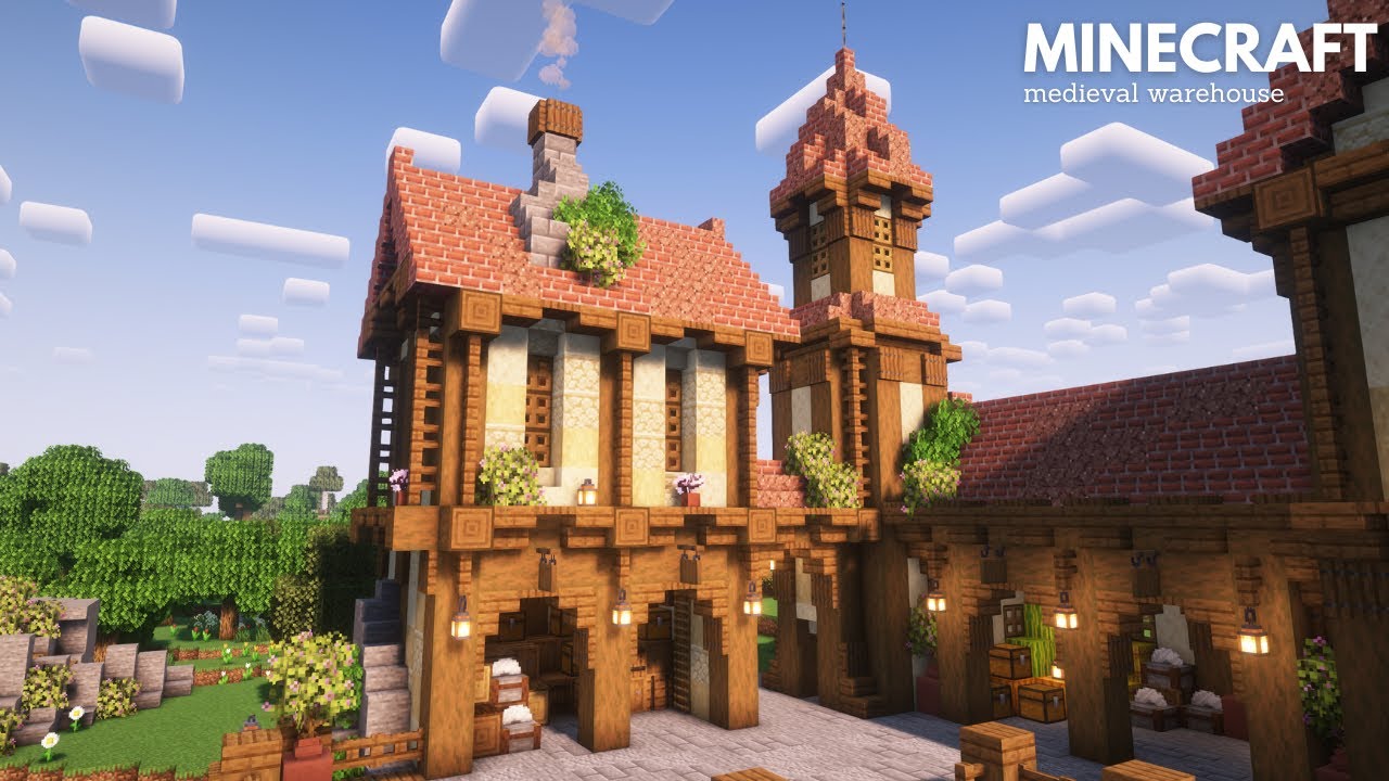 Minecraft: How to build a Medieval Warehouse | Harbor House Tutorial
