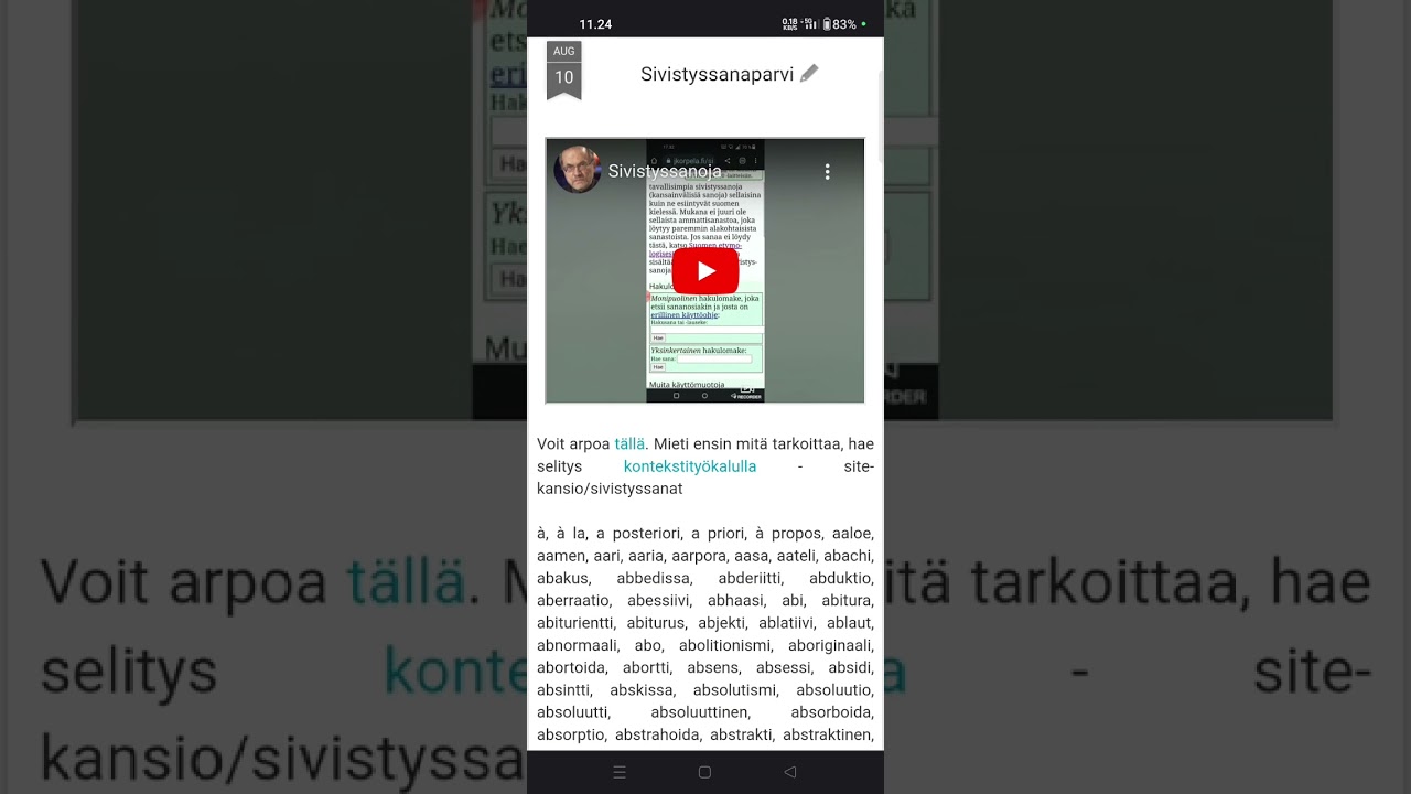 Sivistyssanat - vierassanat